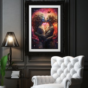 LoveArt Digital Framework, Valentine's Day Gift for Partner, Made in Italy, Unique Home Decor