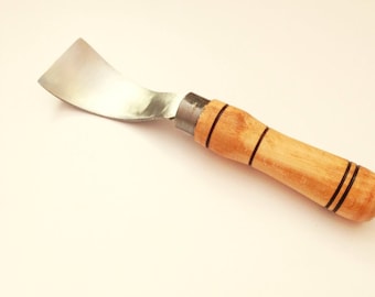 Lepel snijguts, SpoonGouge. Gesmede gebogen gutsbeitel voor houtbewerking en het maken van houten kopjes, houtsnijgutsen, kuksa-snijbeitel.