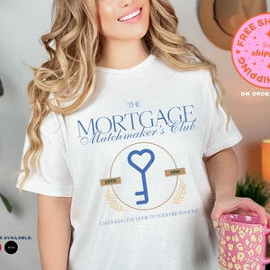 Mortgage Loan Officer T-Shirt, Mortgage Matchmaker T-shirt, Mortgage Monogram Key, Modern Elegant Real Estate Gift