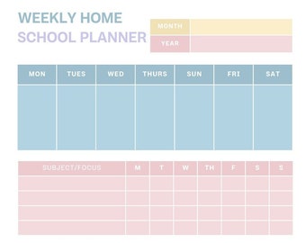 Homeschool Weekly Planner