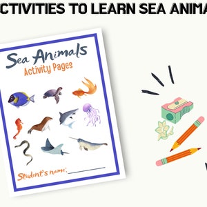 Sea Animals Printable for Kids Worksheet Activity Book Printable Pages ...