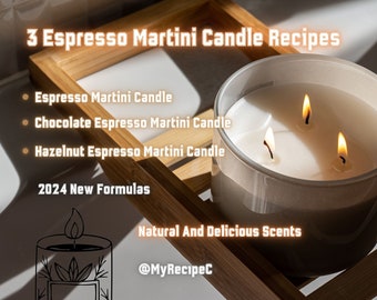 Espresso Martini Candle Recipe, Beginner Candle Recipe, Coffee Scented, Soy Wax Candle, Gift, Candle Gift, Candle, Printable, Recipe, 2024