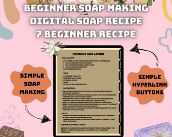 Digitales Anfängerseifenrezept, Anfängerseifenherstellung, Hausgemachte Seife, Seife, Seifenrezept, Seifenherstellung, Bar Seife, Bioseifenrezept, Digital