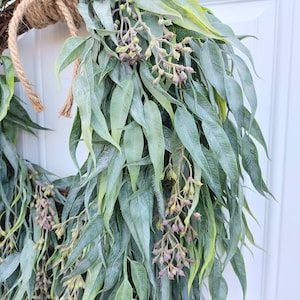 Large Eucalyptus Wreath For Front Door, Year Round Green Wreath, Luxury Home Decor, Modern Farmhouse, Mother's Day Gift image 2