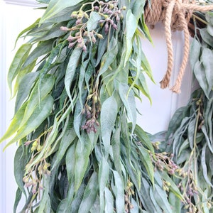 Large Eucalyptus Wreath For Front Door, Year Round Green Wreath, Luxury Home Decor, Modern Farmhouse, Mother's Day Gift image 4