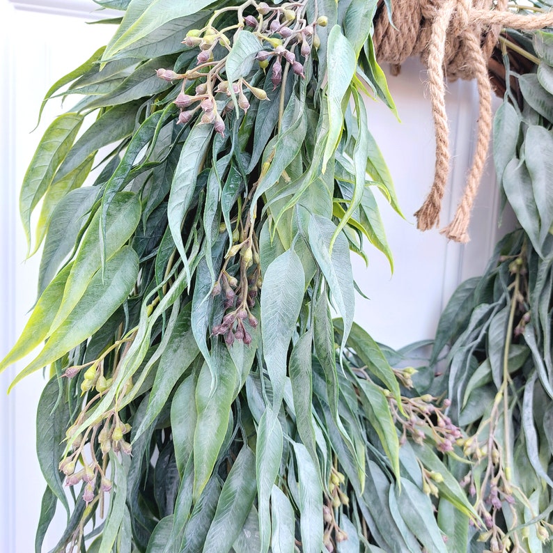 Large Eucalyptus Wreath For Front Door, Year Round Green Wreath, Luxury Home Decor, Modern Farmhouse, Mother's Day Gift image 4