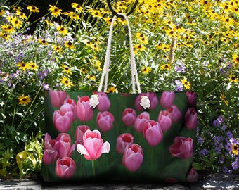 Tulip Garden Weekender Tote Bag, Flower Lover Gift