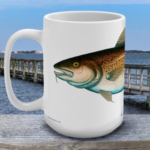 Codfish Fish Art Coffee Mug 15oz Great Gift for Fishermen and Fishing Fans Cod Fish Art