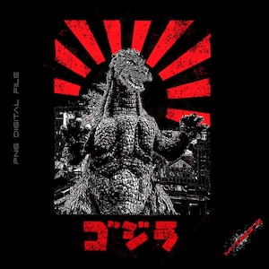 Godzilla png, Shin,Poster Vintage, Image Design, Ready to download png