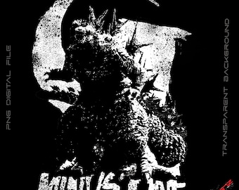 Godzilla, PNG, Minus One PNG, Shin Godzilla, T-Shirt Design, DTF Design, digitales Bild, bereit zum Herunterladen als png.