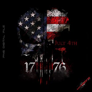 4th of July, 1776 American Flag, distressed, Memorial Day, USA flag, Punisher skull, Image Design, Ready to download png
