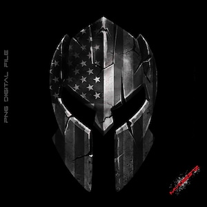 Distressed American Flag Spartan Helmet PNG (Digital Download)