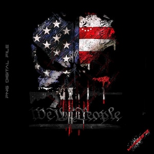 1776 American Flag, distressed, USA flag, Punisher skull, Image Design, Ready to download png