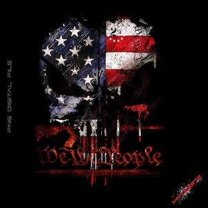 1776 American Flag, distressed, USA flag, Punisher skull, Image Design, Ready to download png