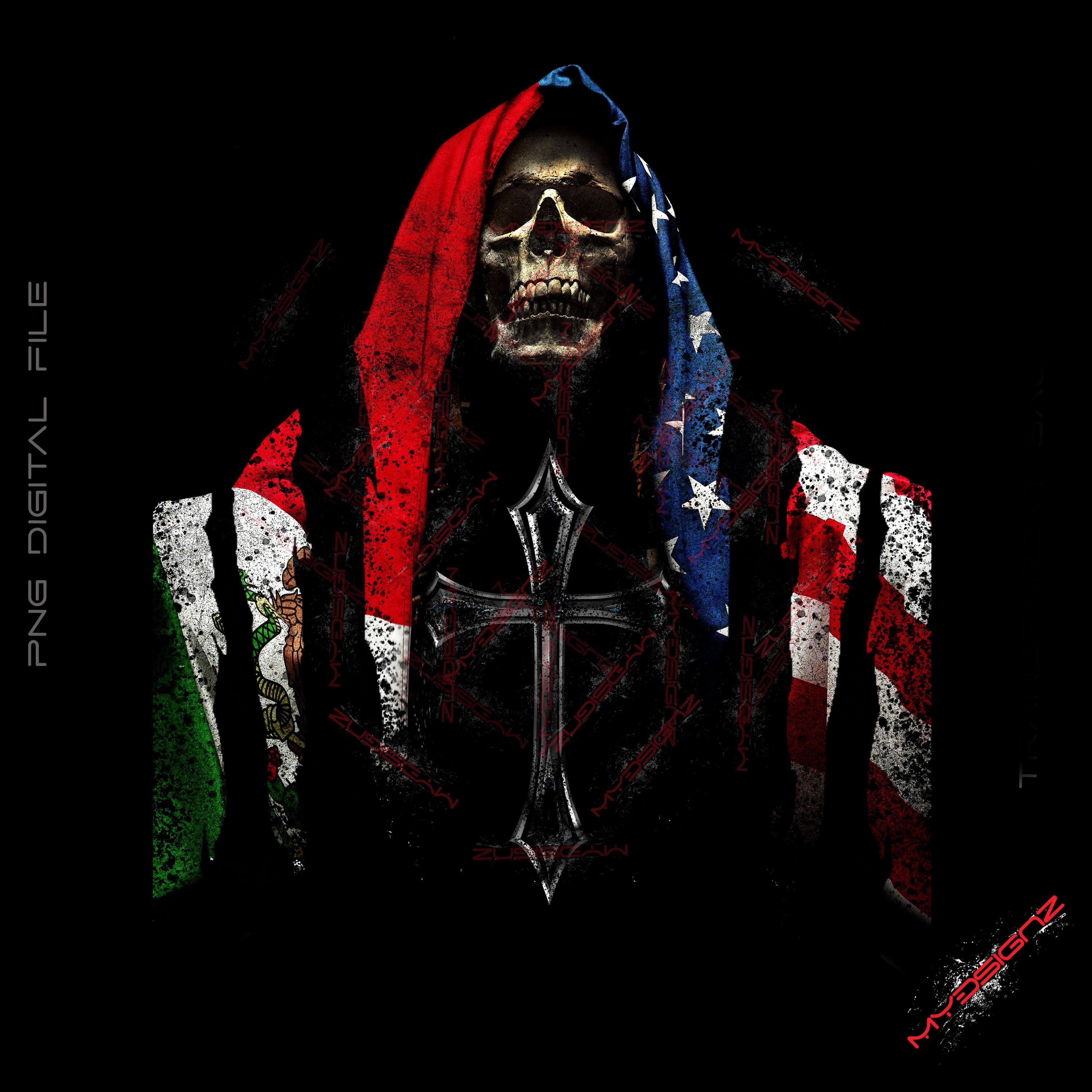 Punisher Skull PNG, Sicario American Mexican Flag, Digital Image