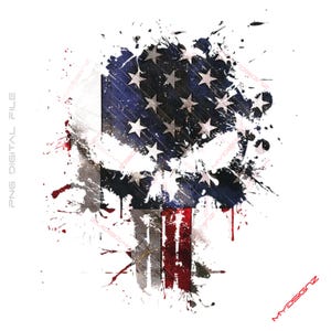 Skull Png, American Flag, distressed, USA flag, Punisher skull, Image Design, Ready to download png