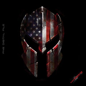 Distressed American Flag Spartan Helmet PNG (Digital Download)