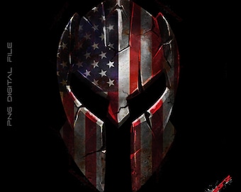 Distressed American Flag Spartan Helmet PNG (digital Download) - Etsy