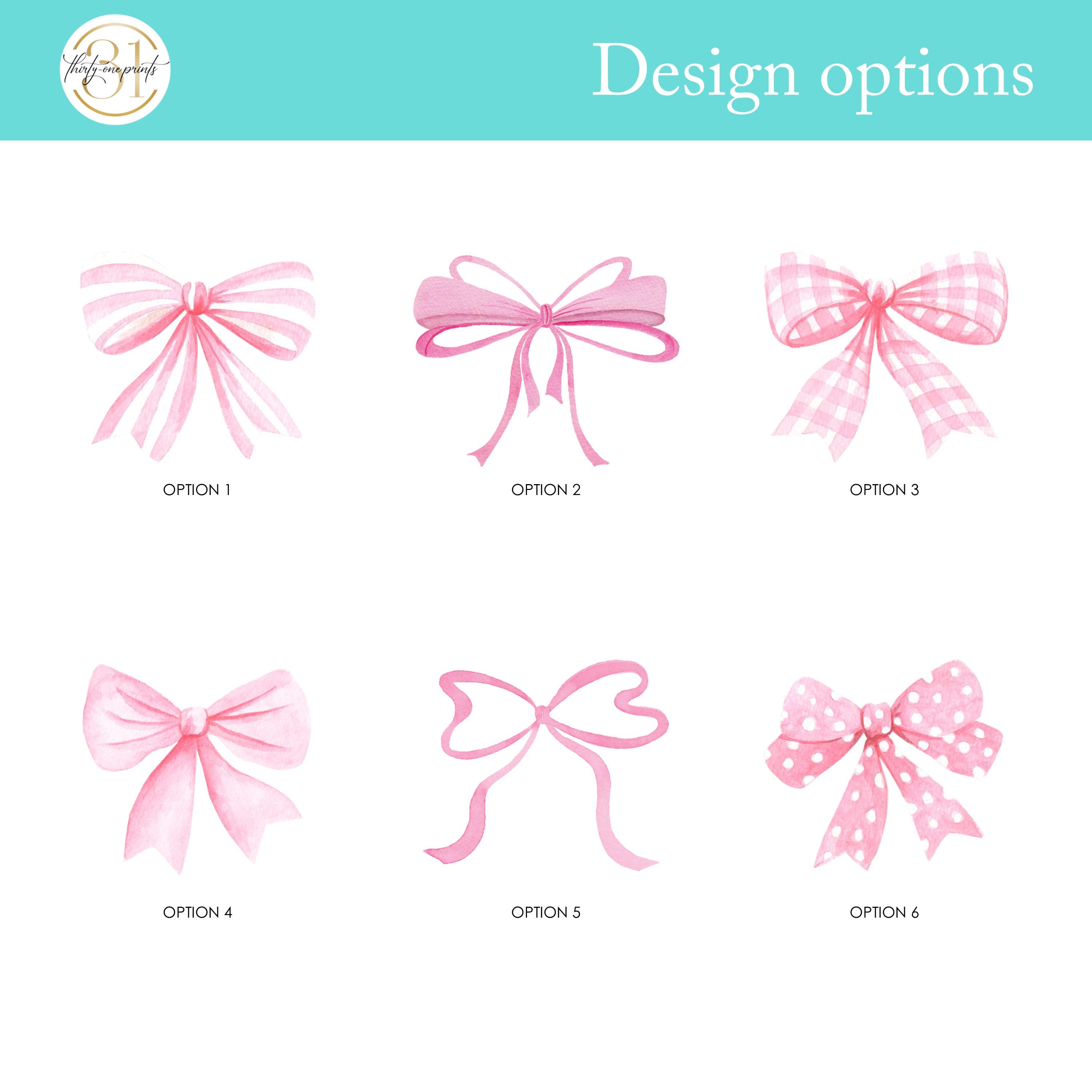 Pink Coquette Bow Personalized Notepad | Two Sizes: 5.5 X 8.5 or 4.25 X ...