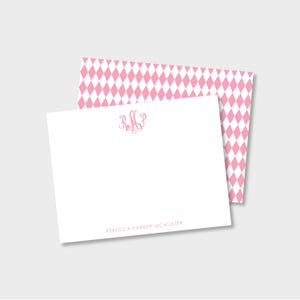 Tarjeta de nota personalizada con monograma/Agradecimiento/Papelería/Dos opciones: A2 plana o doblada