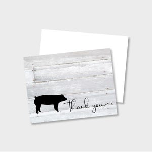 Livestock Show Pig Personalized Note Card/Thank You Stationery | Set of 4