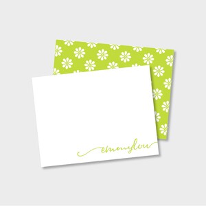Cartão de agradecimento/papelaria personalizado Fun Daisy | Duas opções: A2 plano ou dobrado