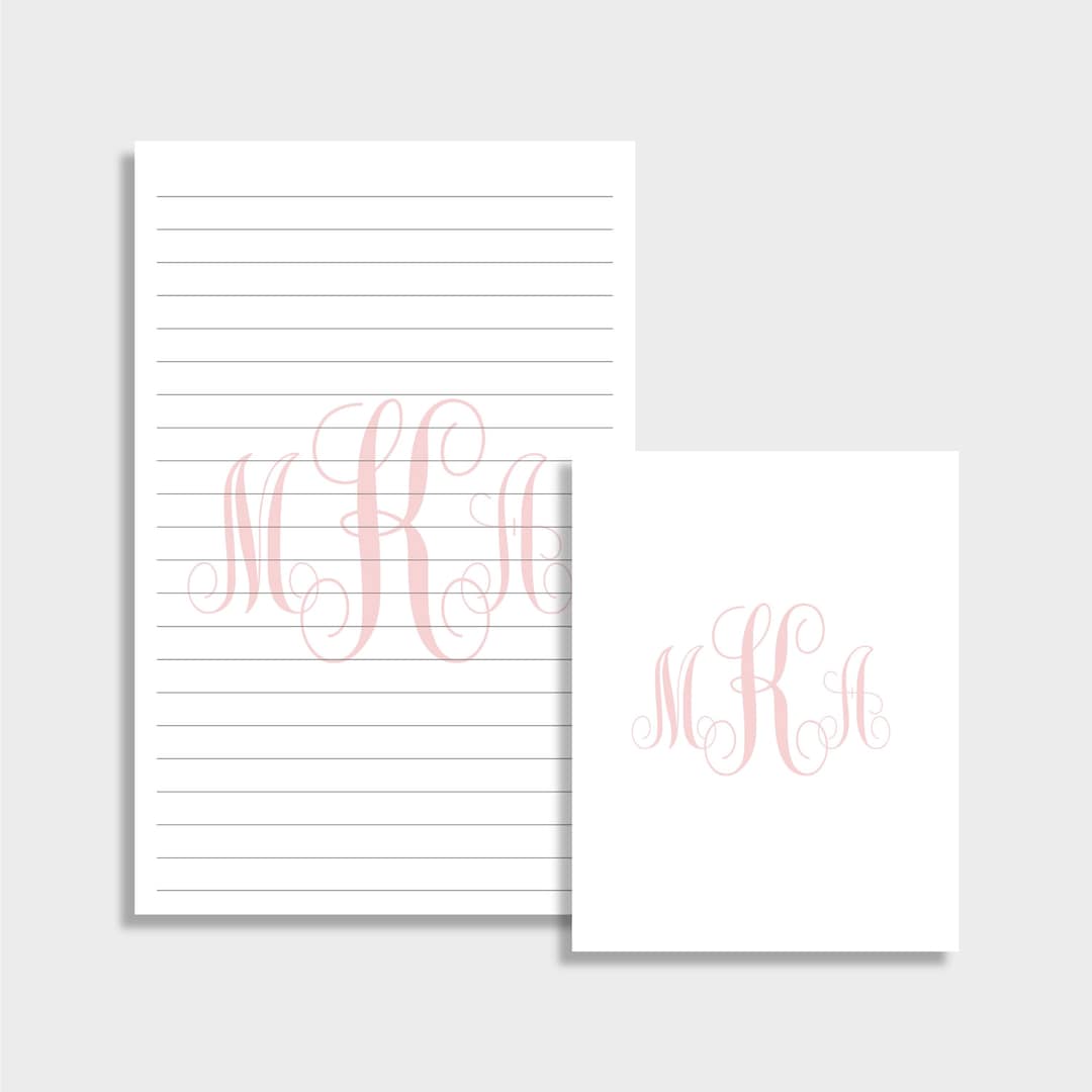 Classic Monogram Personalized Notepad | Set of 2 | Two Sizes: 5.5 X 8.5 ...