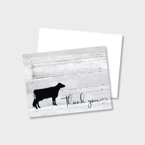 Livestock Show Dairy Cow Personalized Note Card/Thank You Stationery | Set of 4