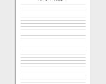 Lined Letter Personalized Notepad | Lined or Blank | 8.5 x 11 letter size | 50 Sheet