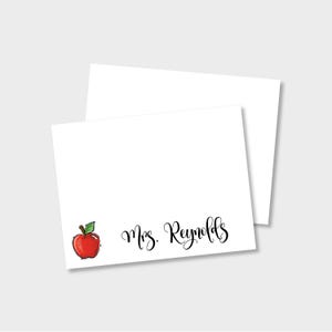 Papelaria personalizada para professor Red Apple | Duas opções: A2 plano ou dobrado