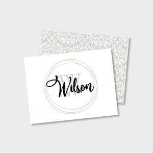 Cartão de agradecimento personalizado/papelaria da família Last | Conjunto de 12 cartões A2 dobrados