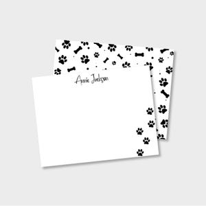 Cartão de agradecimento/papelaria personalizado para amantes de cães | Duas opções: A2 plano ou dobrado