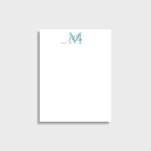 Last Name Initial Personalized Notepad | Lined or Blank | 4.25 x 5.5 size | 50 Sheet