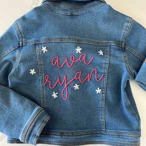 Custom Hand Embroidered Toddler Jean Jacket