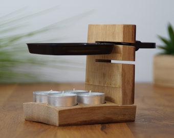 Mobile Solo Raclette | Wine Barrel Stave | Indoor and Outdoor Use | Disassemblable | Includes Pans