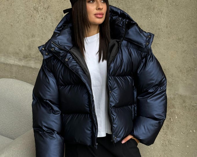 Ela Slit Puffer Jacket - Black