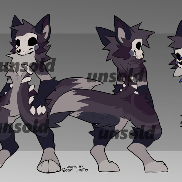 skull dog skullbeast furry adoptable fursona