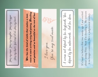 The Chase Bookmark Quotes | Briar U Bookmark | Elle Kennedy | Hockey Romance Bookmark | Set of 5 Digital Bookmarks |