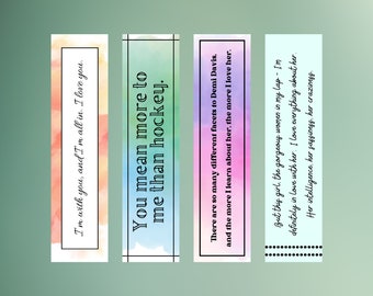 The Play Bookmark Quotes | Briar U Bookmark | Elle Kennedy | Hockey Romance Bookmark | Set of 4 Digital Bookmarks | Booktok