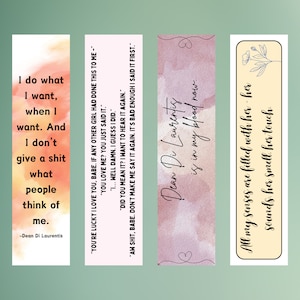 The Score Bookmark Quotes | Off Campus Bookmarks | Elle Kennedy | Hockey Romance Bookmark | Set of 4 Digital Bookmarks | Booktok