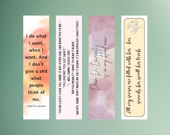 The Score Bookmark Quotes | Off Campus Bookmarks | Elle Kennedy | Hockey Romance Bookmark | Set of 4 Digital Bookmarks | Booktok