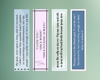 The Goal Bookmark Quotes | Off Campus Bookmarks | Elle Kennedy | Hockey Romance Bookmark | Set of 4 Digital Bookmarks | Booktok