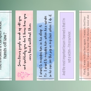The Deal Bookmark Quotes | Off Campus Bookmarks | Elle Kennedy | Hockey Romance Bookmark | Set of 5 Digital Bookmarks | Booktok