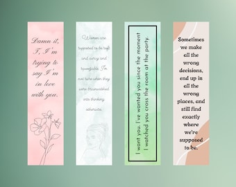 The Dare Bookmark Quotes | Briar U Bookmark | Elle Kennedy | Hockey Romance Bookmark | Set of 4 Digital Bookmarks | Book Lover Gift