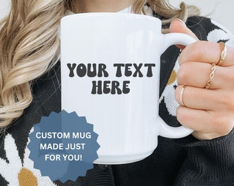 Custom Text Mug Gift for Mom Personalized Glass Mug with Company Logo Coffee Cup with Movie Quote Ceramic Mug Customized Birthday Gift Cup