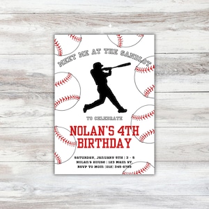 Sandlot Baseball Party Invitation, 5th Birthday, Meet me at the Sandlot Invite