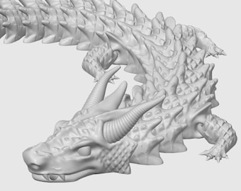 Articulated Dragon STL File – 3D Print Poseable Model (Digital Download)