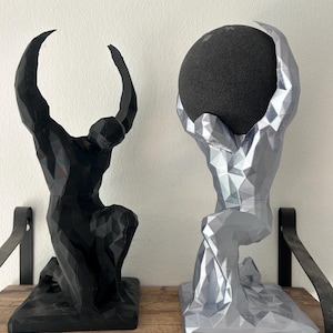 3D Printed Alexa Stand Atlas Figur – Sustainable Holder for Echo Dot 4th & 5th Gen in Your Choice of Color