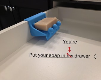 Draining Soap Dish: Drawer Clip or Countertop - Minimalist Design