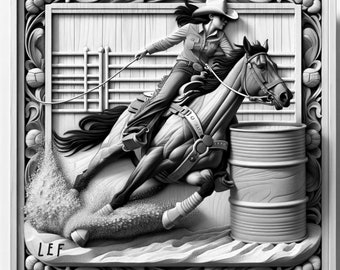 Western Cowgirl Barrel Racer SVG: Laser Cut File (Digital Download)